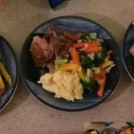 A 7-year-old preparing dinner in the kitchen while a parent rests.