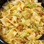 Delicious buttery comfort dish served with creamy sauce and fresh herbs