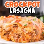 Delicious Crockpot Lasagna served in a bowl with cheese and herbs